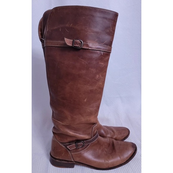 FRYE Shirley 77745 Brown Leather Equestrian Riding Boots Women's 7.5 - Picture 4 of 12